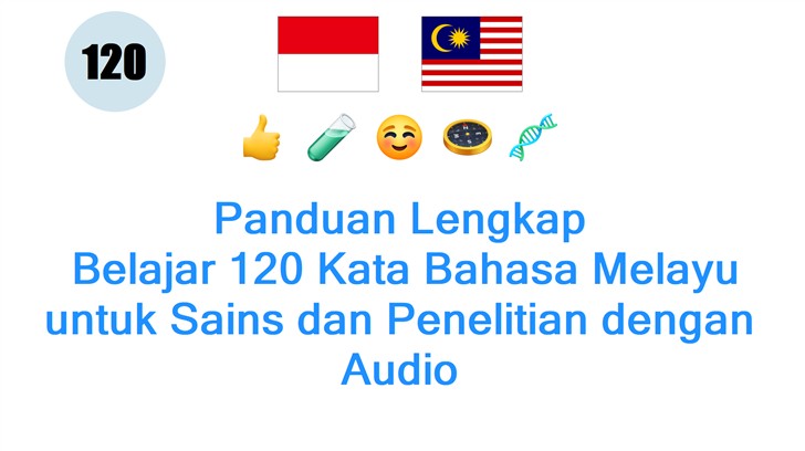 Panduan Lengkap: Belajar 120 Kata Bahasa Melayu untuk Sains dan Penelitian dengan Audio
